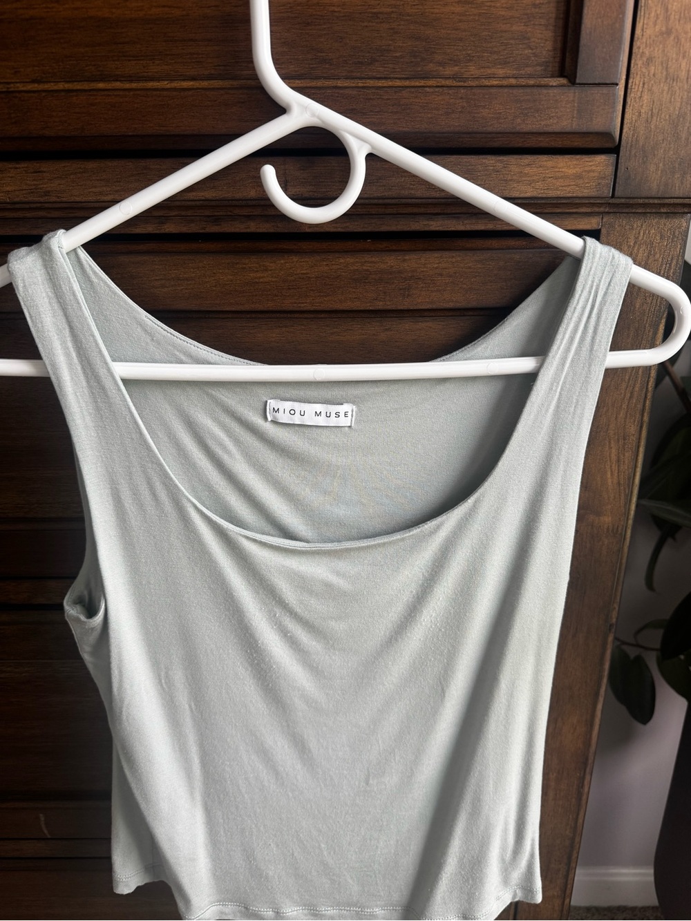 Miou Muse Women's Sage Scoop Neck Tank